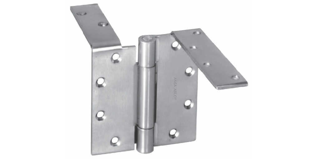 McKinney TA394 3 Knuckle Heavy Weight Hinge Set w/ 4" Door Leg & 1 Anchor Hinge, Dull Stainless Steel