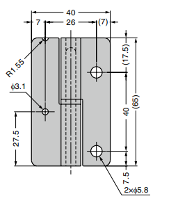 Sugatsune SNR65 Cabinet Lift Off Hinge, 304 Stainless Steel