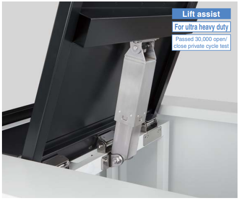 Sugatsune S-ATH Heavy Duty Spring Loaded Lid Stay, Finish-Satin