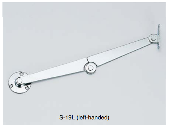 Sugatsune S-19 Lid Stay Load Cap 95.7 lbs, Finish-Chrome