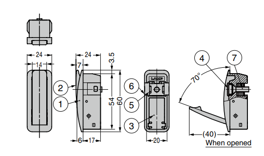 Sugatsune NF-60DF Retractable Snap-In Hook