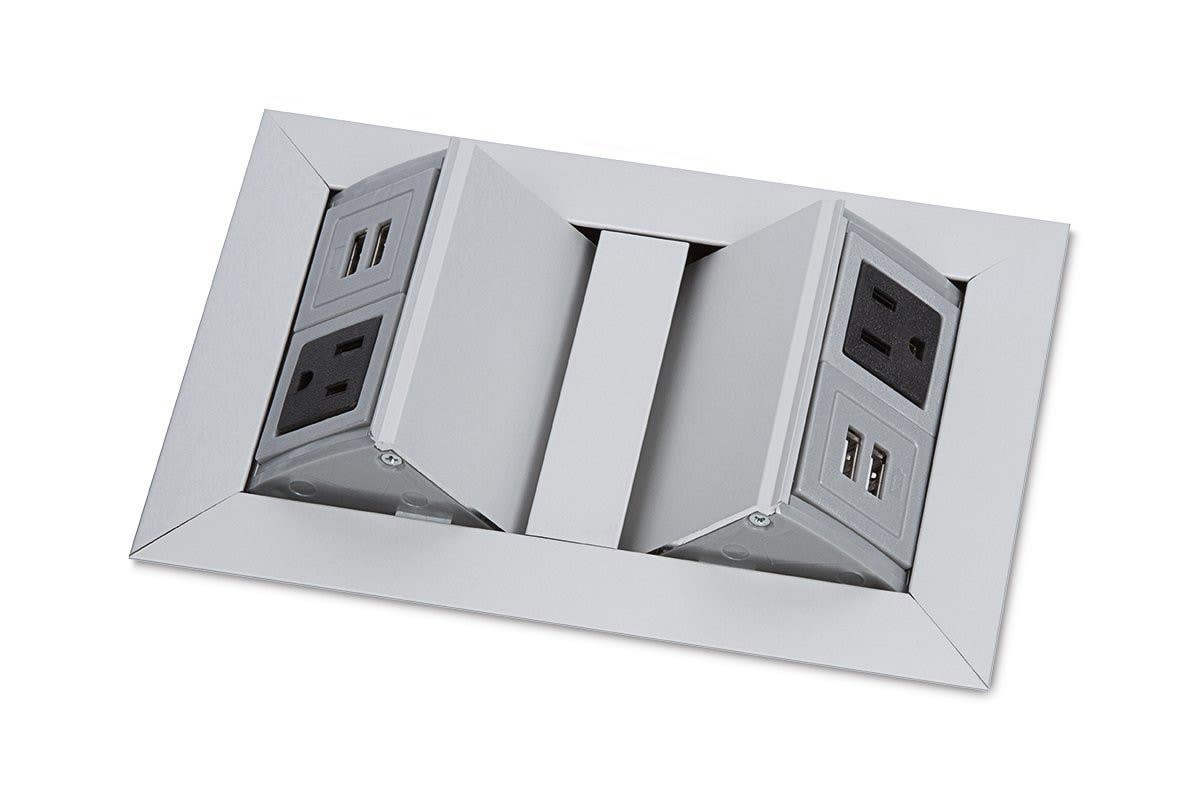 Mockett PCS36/2/A/U1 Small Dual Pop-Up Power Grommets (2 Power, 2 dual USB chargers)