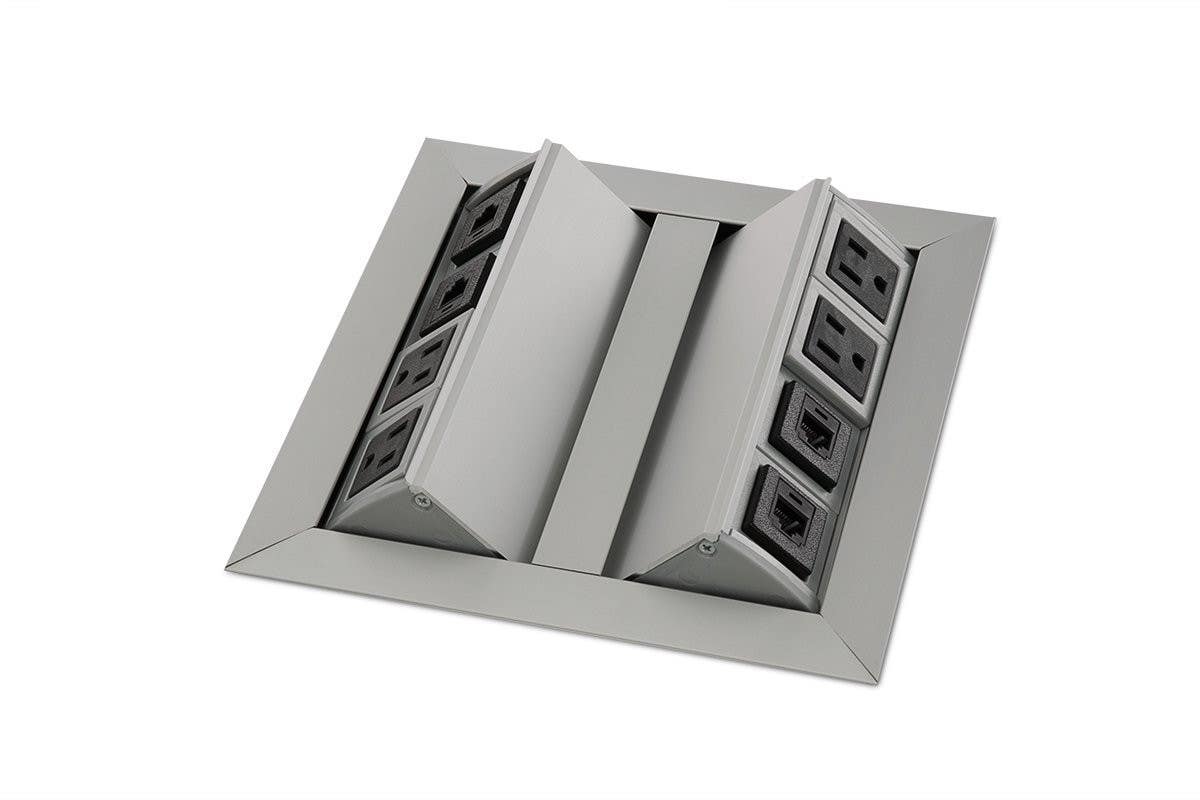 Mockett PCS36/2/C Large Dual Pop-Up Power Grommets (4 Power, 4 Data)