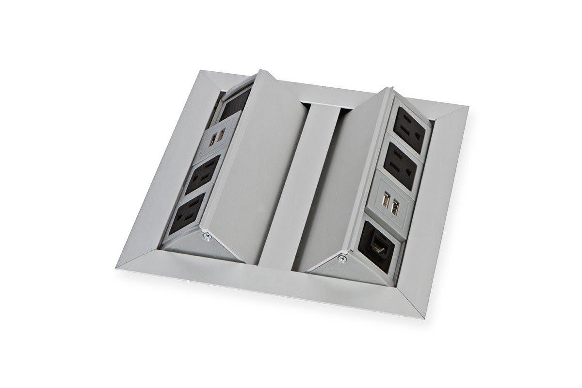 Mockett PCS36/2C/U1 Large Dual Pop-Up Power Grommets (4 Power, 2 Data, 2 dual USB chargers)