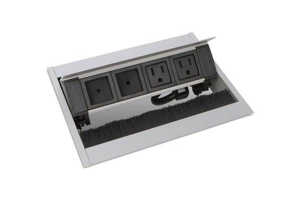 Mockett PCS50G Pop-Up Power Grommets with Brush Liner (2 Power/2 Flex-Port)