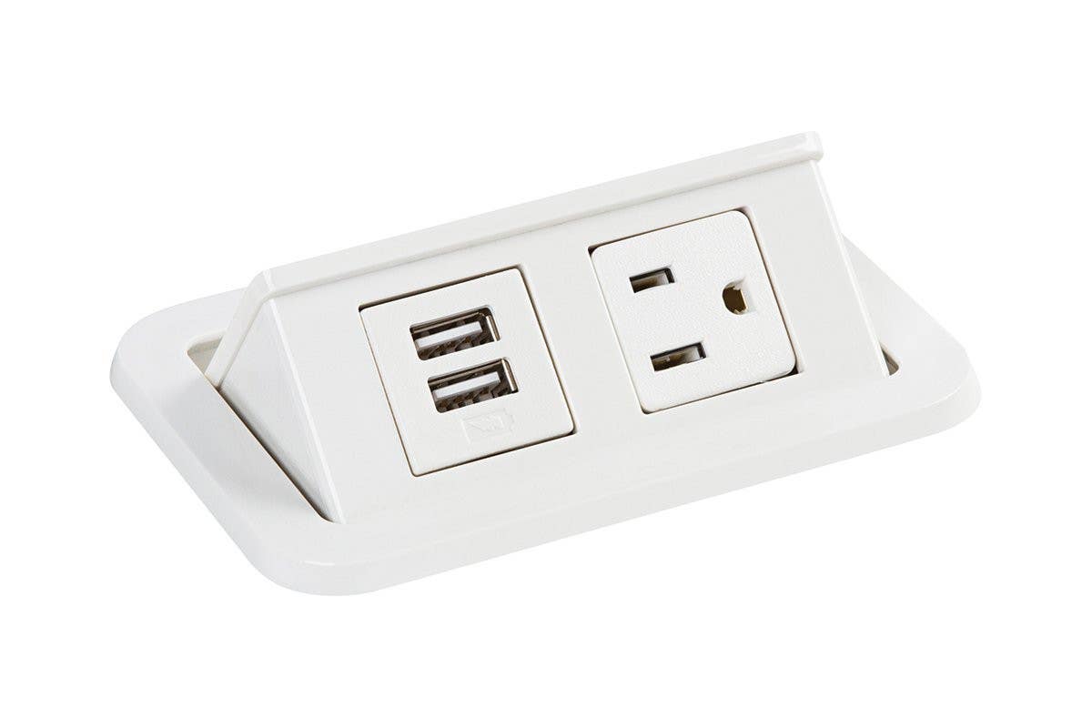 Mockett PCS68A/USB Flip-Up Power Grommets - 1 Power/Dual USB