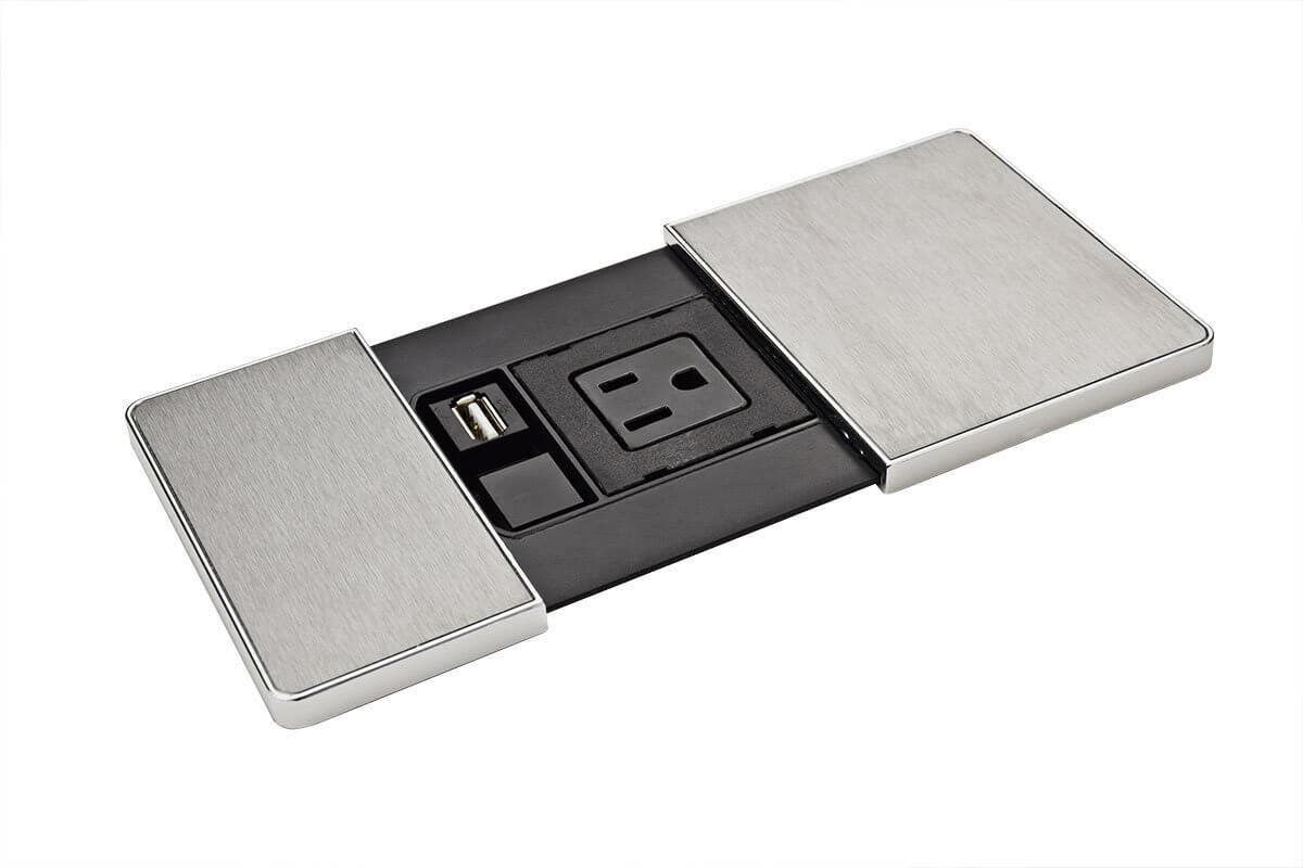 Mockett PCS104 Sliding Lid Power Grommets - Power/Charging USB