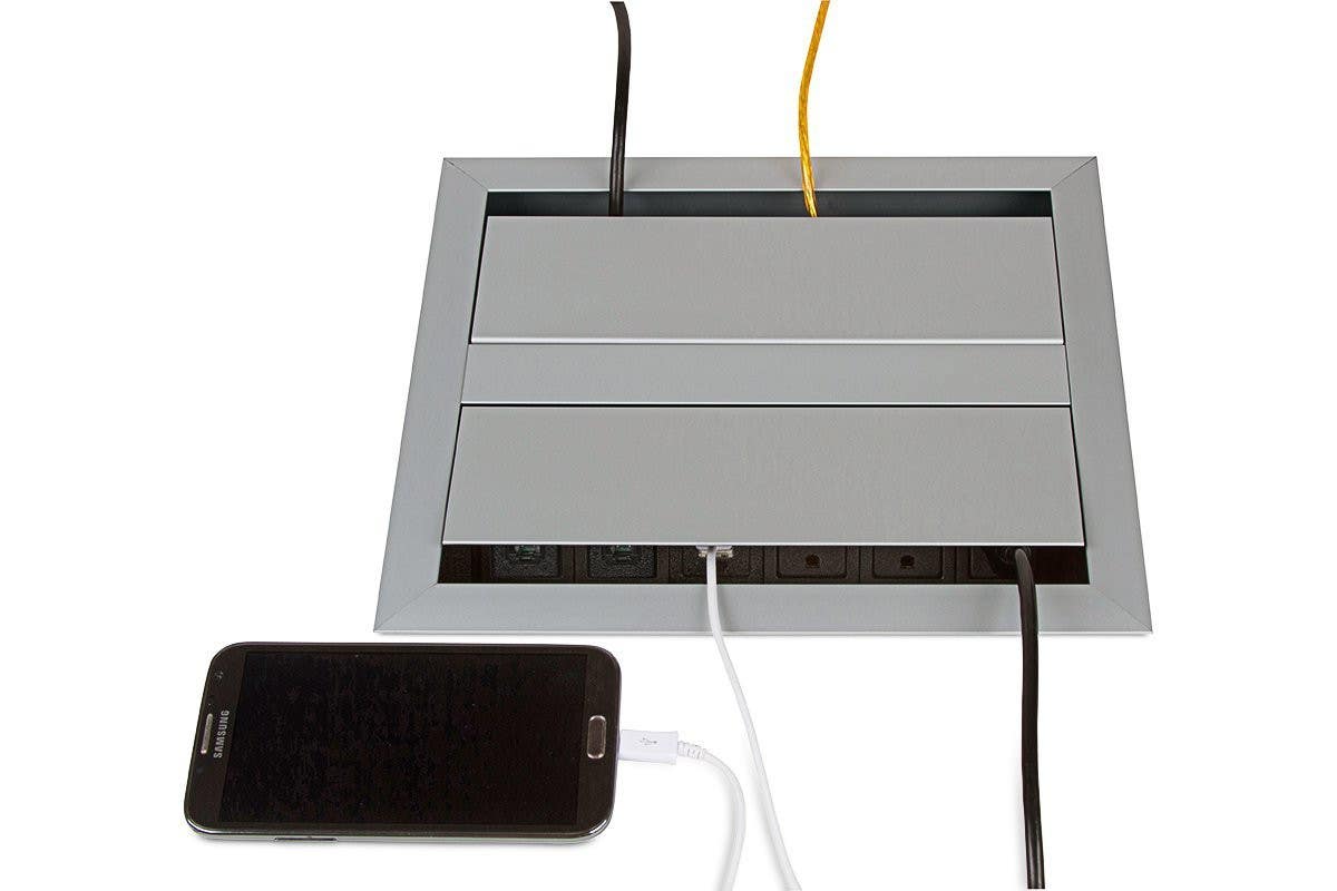 Mockett PCS54/2/D-94 Dual-Sided Recessed 3 Power/2 Data/USB Grommets