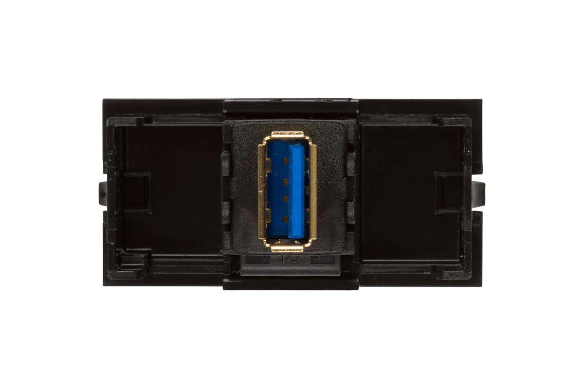 Mockett U1-USB/A-BK Single USB A Connectors with Plate