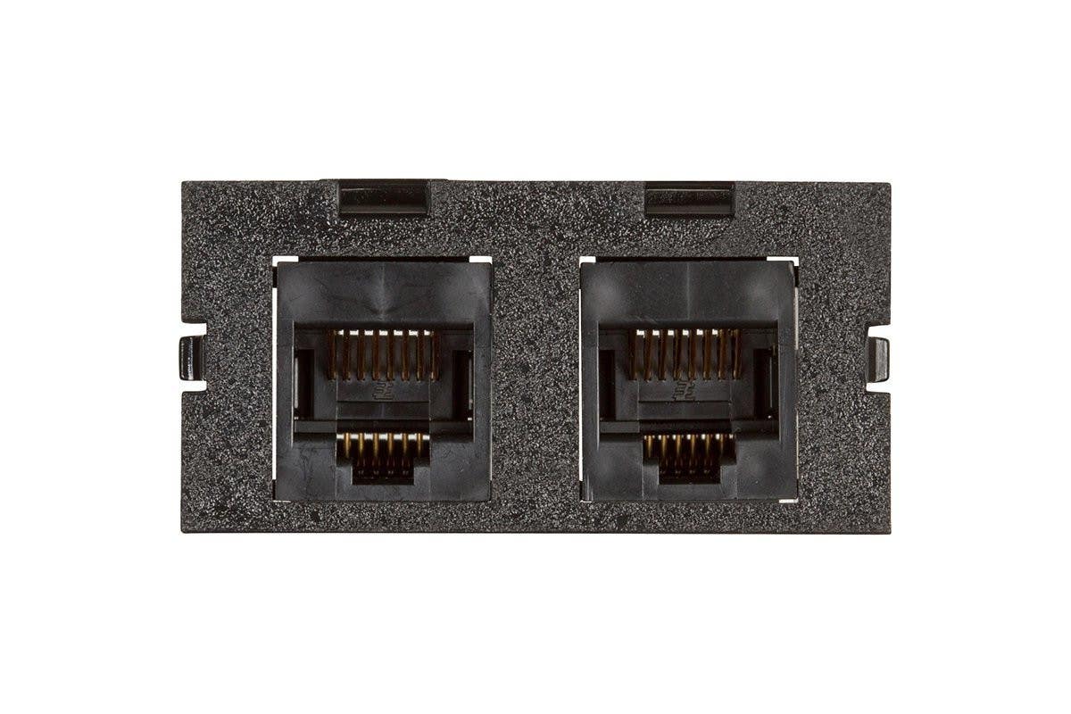 Mockett U2KEY345-BK Dual Cat3 RJ45 insert, female to female