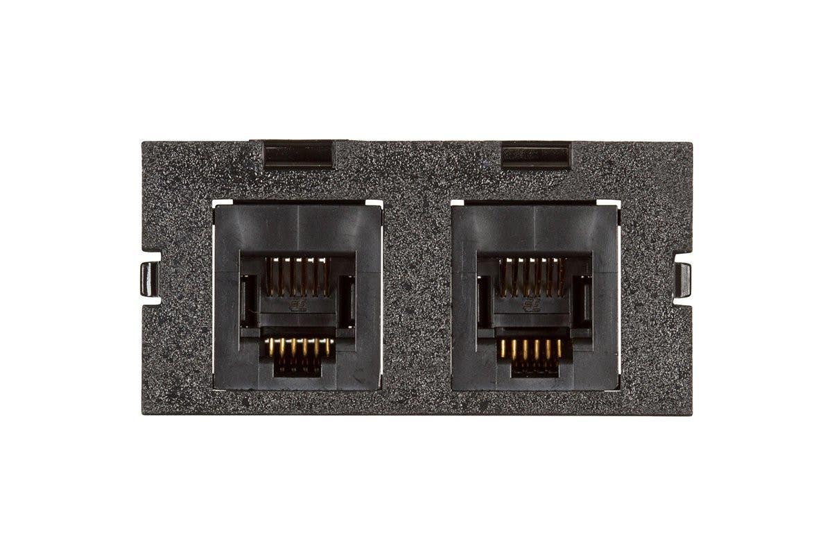 Mockett U2KEY311-BK Dual Cat3 RJ11 insert, female to female