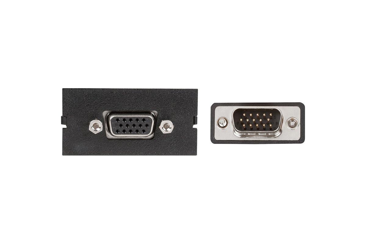 Mockett 1VGA/WPC-BK 15 pin VGA M/F on plates with 6ft Patch Cord