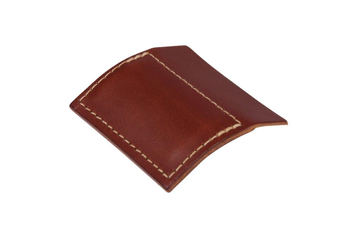 Mockett DP418 Mortice Wing Leather Drawer Handles - Contour