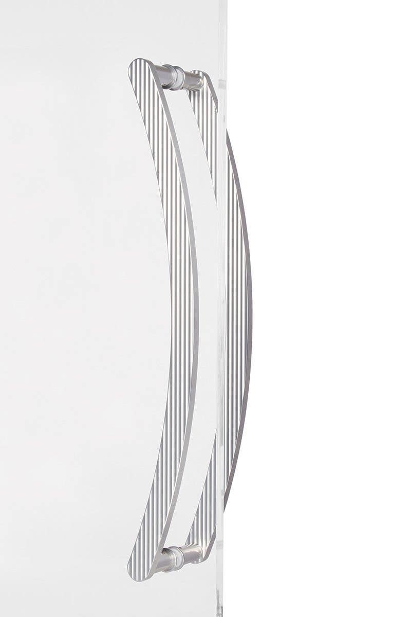 Mockett DH2C/AL/3/BB Curved Door Handles Back-to-Back Set Vertical Pattern
