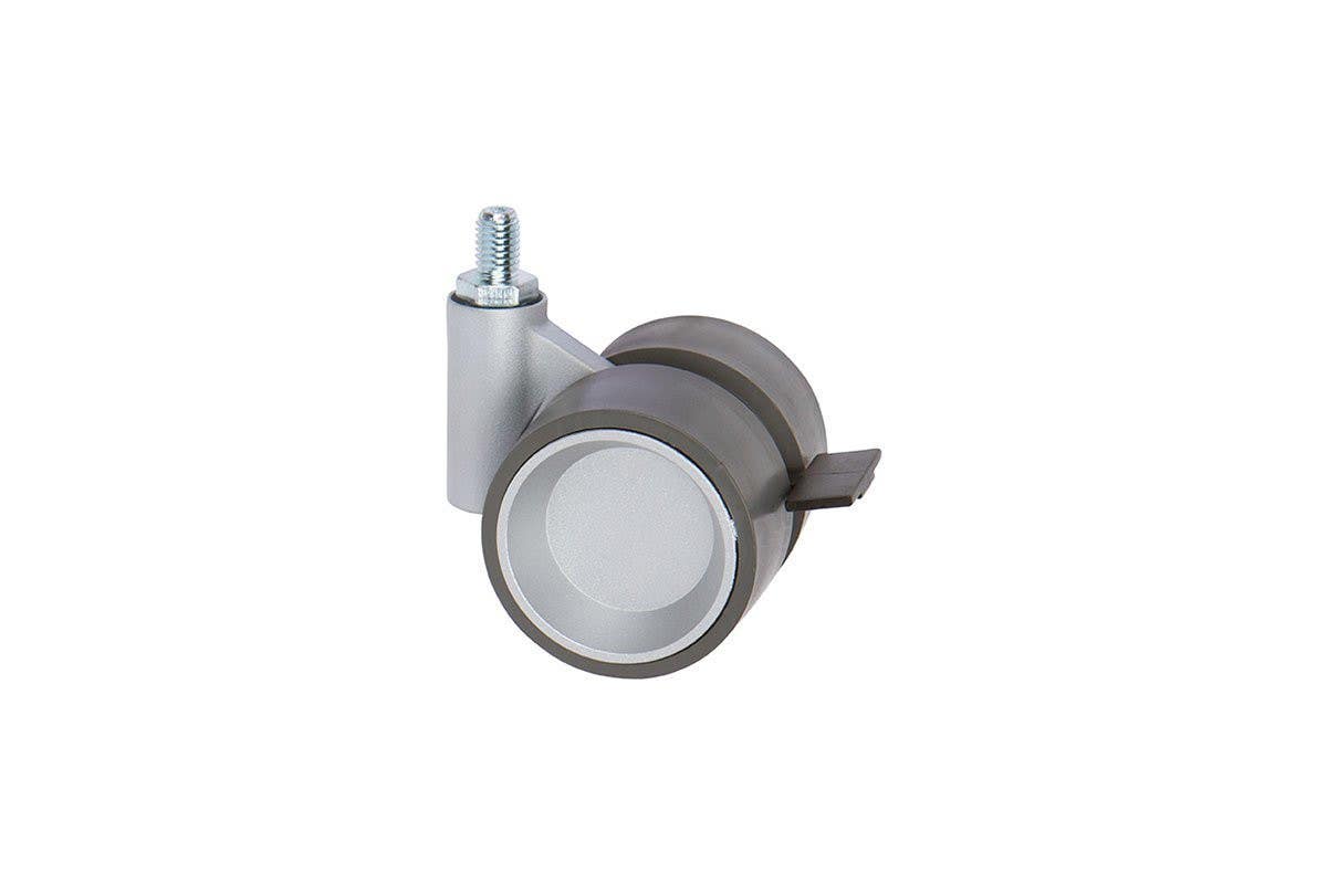 Mockett CA42SA 2-31/32" Small Twin-Wheel Casters - Stem, Brake