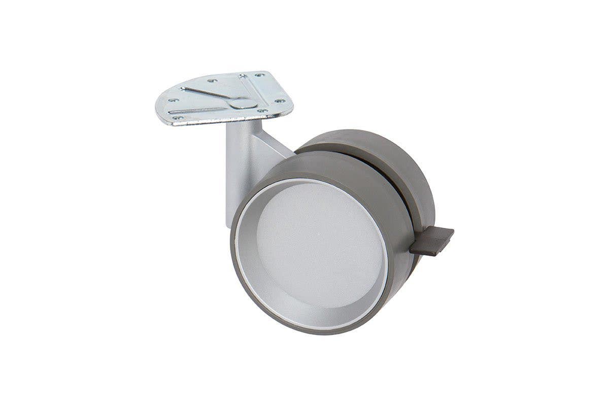 Mockett CA46PA 4-7/8" Large Twin-Wheel Casters - Plate, Brake