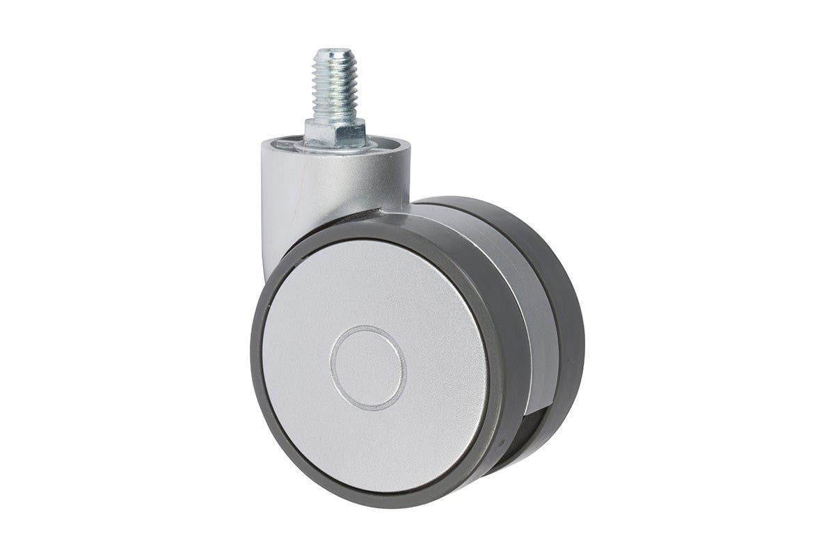 Mockett CA29SA-23 3" Caster, Aluminum Stem with Metallic Silver Wheels