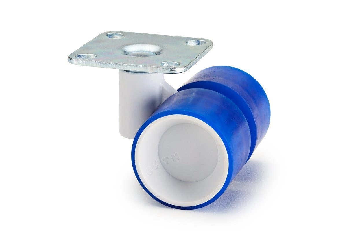 Mockett CA39PW 1-9/16" dia. Casters With Plate, White Hubs - No Brake