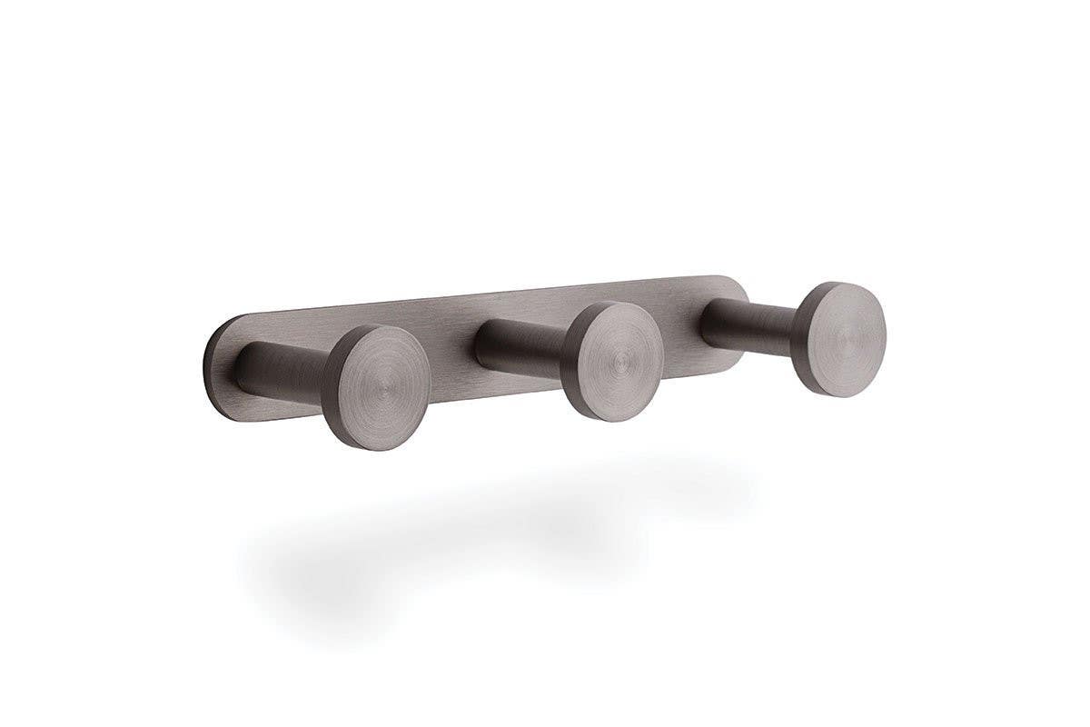 Mockett HK27K Flat Top Button Hooks Trio Coat Rack