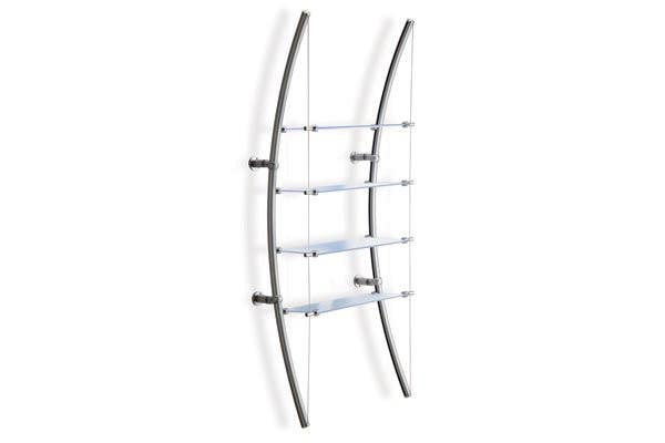 Mockett SH32-94 61-7/16" Bow Shelf Systems - Satin Aluminum