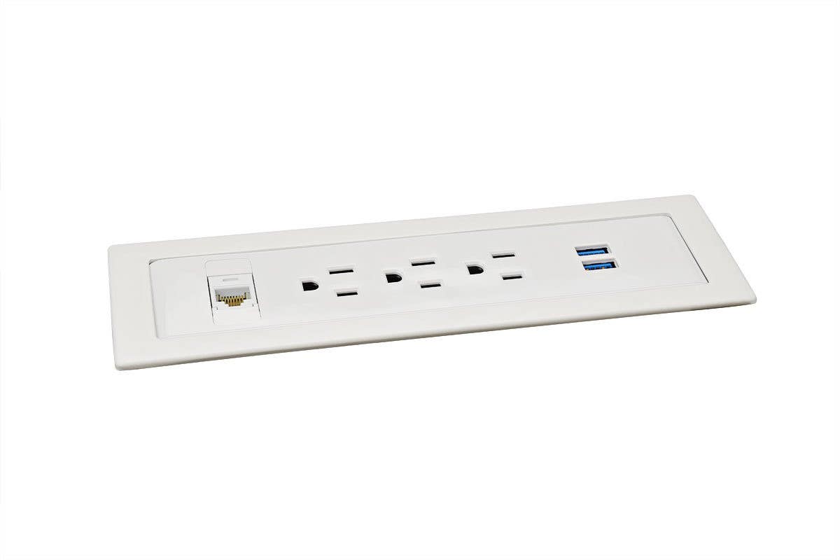 Mockett PCS100C Recessed Power Grommets - 3 Power/USB/Data