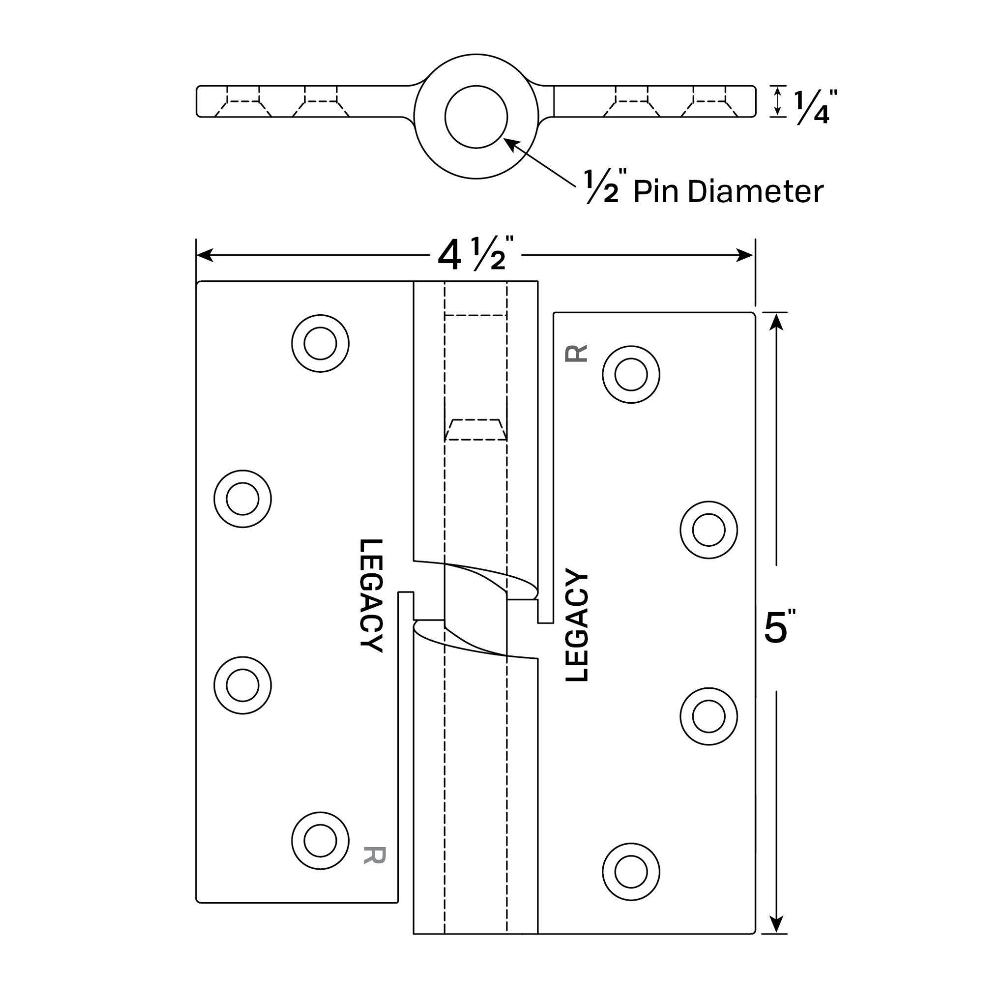 Legacy Manufacturing 1059SS Cam Lift Mortised Hinge, Finish-Stainless Steel