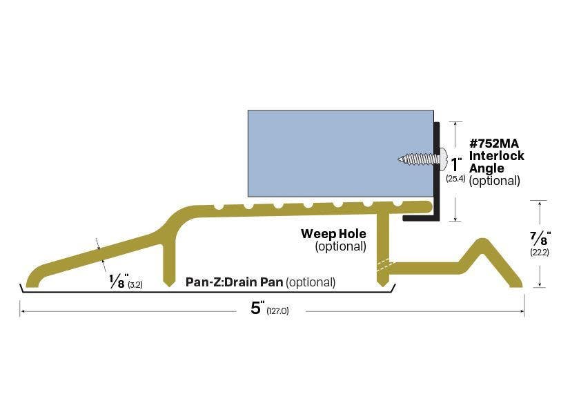Legacy Manufacturing 3571BR Interlocking Bronze Threshold (5" by 1/2")