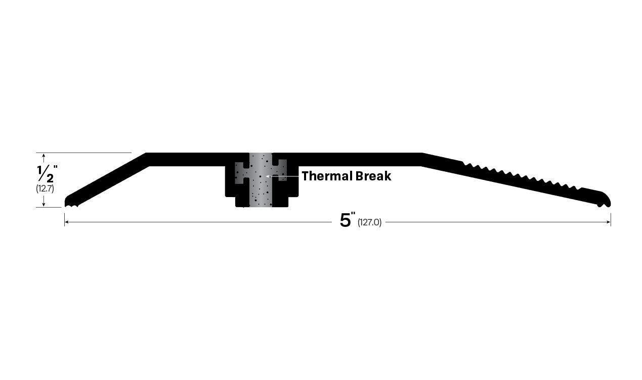 Legacy Manufacturing 3612MA Threshold W/ Thermal Break (5" by 1/2"), Finish-Mill Aluminum
