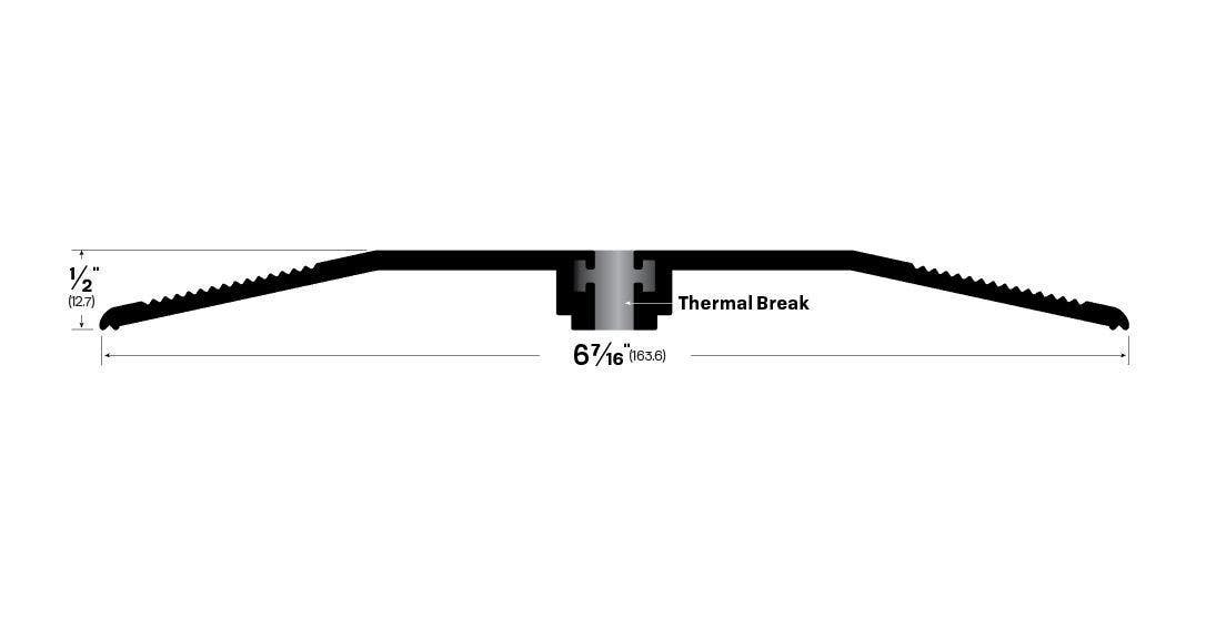 Legacy Manufacturing 3712MA Threshold W/ Thermal Break (6-7/16" by 1/2"), Finish-Mill Aluminum
