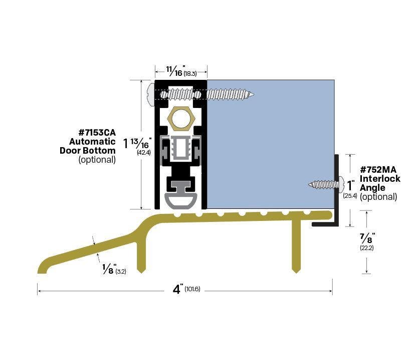 Legacy Manufacturing 3971BR Interlocking Bronze Threshold (4" by 7/8"), Finish-Architectural Bronze