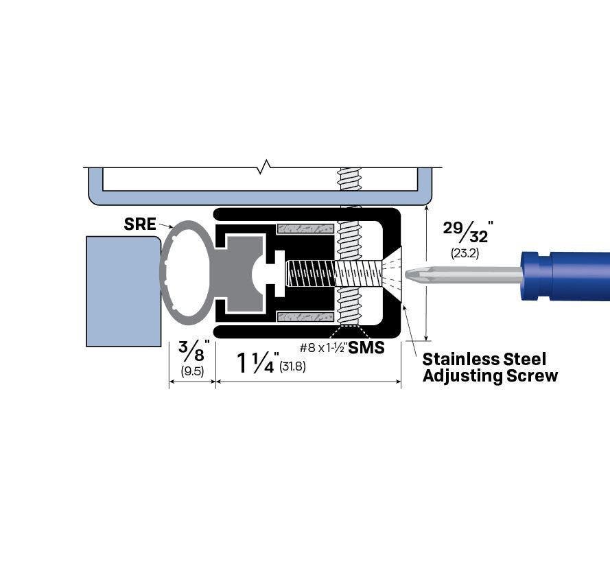 Legacy Manufacturing 5077 Aluminum Adjustable Sealing System (1-5/8" by 29/32")