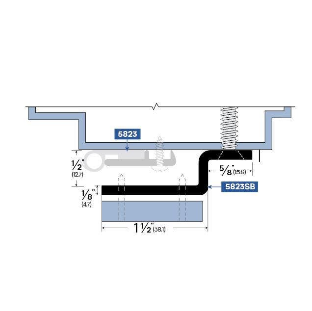Legacy Manufacturing 5823SPB-SP Strike Plate Mounting Bracket,Finish-Grey Steel Prime
