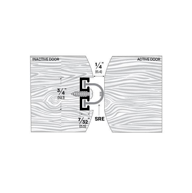 Legacy Manufacturing 735MA Meeting Stile (7/32" by 3/4"), Finish-Mill Aluminum