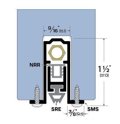 Legacy Manufacturing 7023CA Concealed Automatic Door Bottom (1-3/16" by 1-1/2"), Finish-Clear Anodized Aluminum