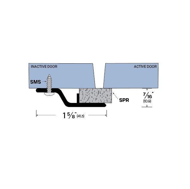 Legacy Manufacturing 7041CA Overlapping Astragal (1-5/8" by 7/16"), Finish-Clear Anodized Aluminum