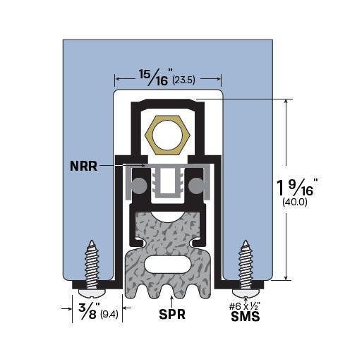 Legacy Manufacturing 7063CA Concealed Automatic Door Bottom (1-9/16" by 1-5/8"), Finish-Clear Anodized Aluminum