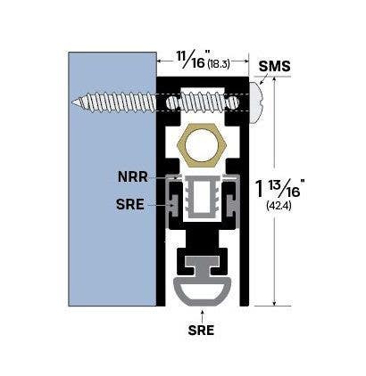 Legacy Manufacturing 7153 Surface Automatic Door Bottom (11/16" by 1-13/16")