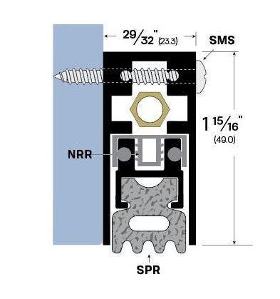 Legacy Manufacturing 7163 Surface Automatic Door Bottom (29/32" by 1-15/16")