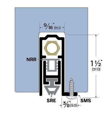 Legacy Manufacturing 7323 Concealed Automatic Door Bottom (7/8" by 1-1/2"), Clear Anodized Aluminum
