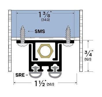 Legacy Manufacturing 7553 Mortised Automatic Door Bottom (1-3/8"by 3/4"), Mill Aluminum