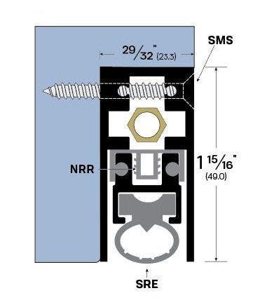 Legacy Manufacturing 7663 Semi-Mortised Automatic Door Bottom (29/32" by 1-15/16")