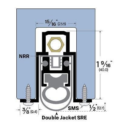 Legacy Manufacturing 7963CA Concealed Automatic Door Bottom (1-9/16" by 1-5/8"), Clear Anodized Aluminum