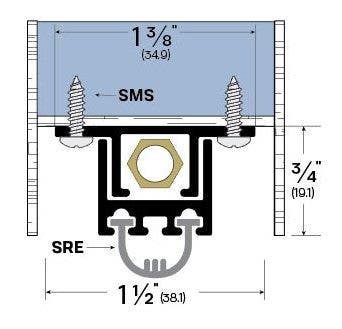 Legacy Manufacturing 71553 Concealed Automatic Door Bottom (1-3/8" by 3/4"), Mill Aluminum