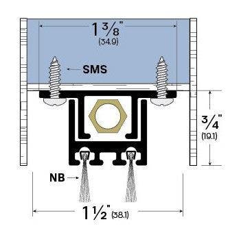 Legacy Manufacturing 72553 Concealed Door Bottom (1-3/8" by 3/4"), Mill Aluminum