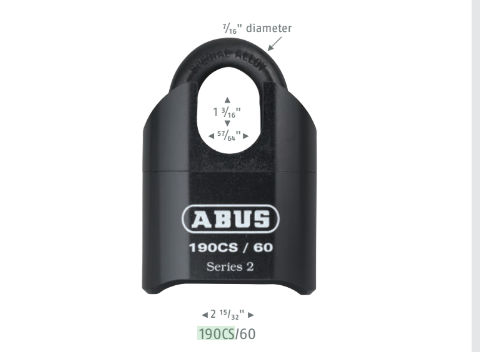Abus 190CS/60 C Resettable Combination Padlock