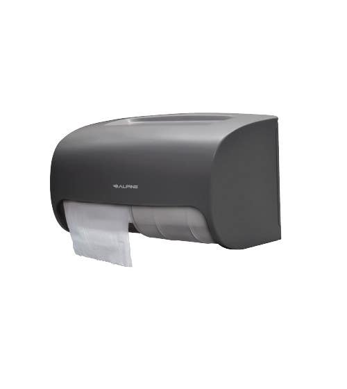 Alpine ALP452-GRY Side-by-Side Double Roll Toilet Tissue Dispenser, Gray