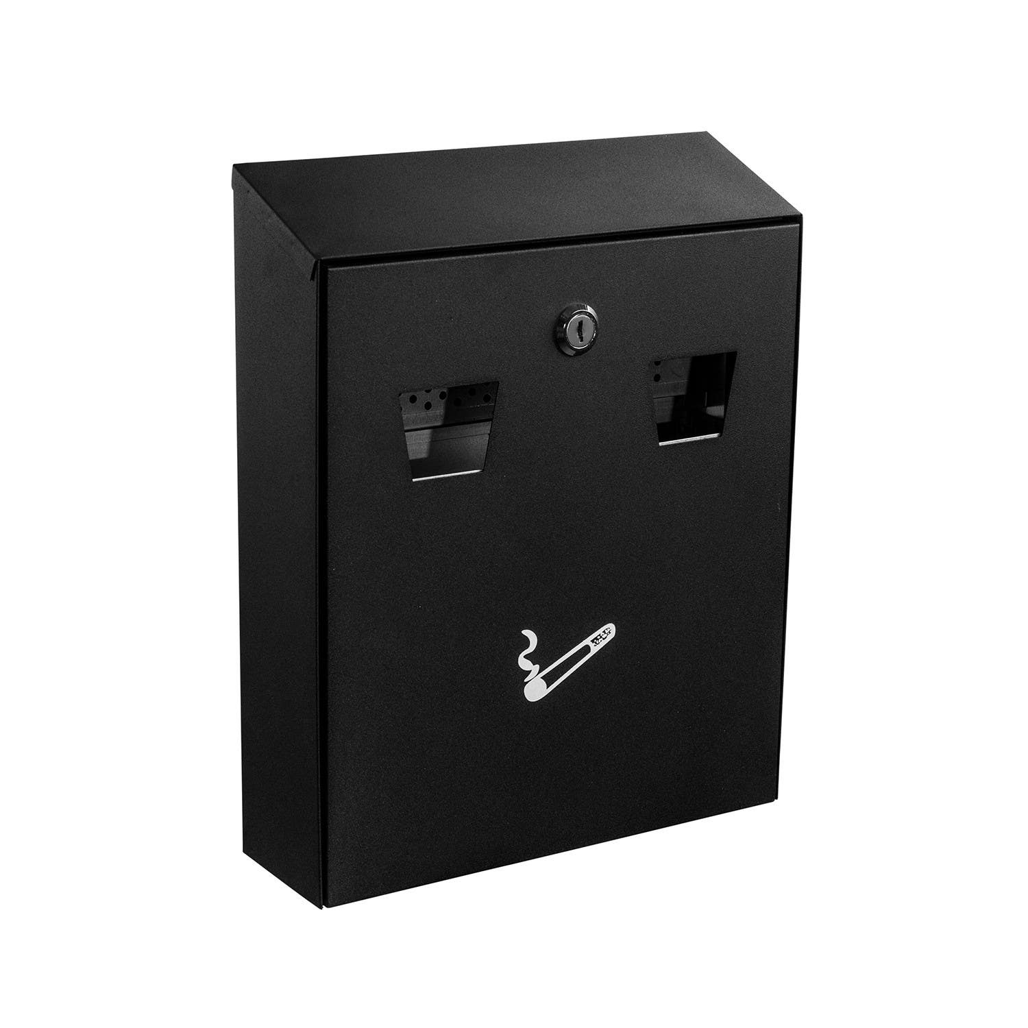 Alpine ALP490-01-BLK All-In-One Wall Mounted Cigarette Disposal Station, Black