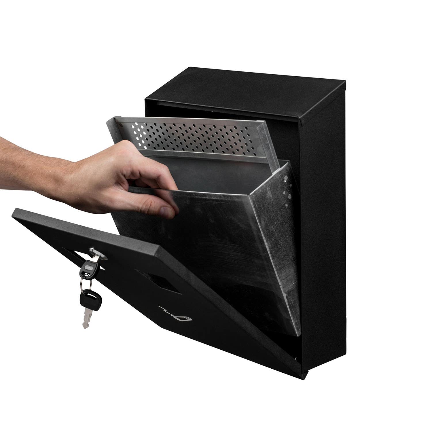 Alpine 490-01-BLK All-In-One Wall Mounted Cigarette Disposal Station, Black