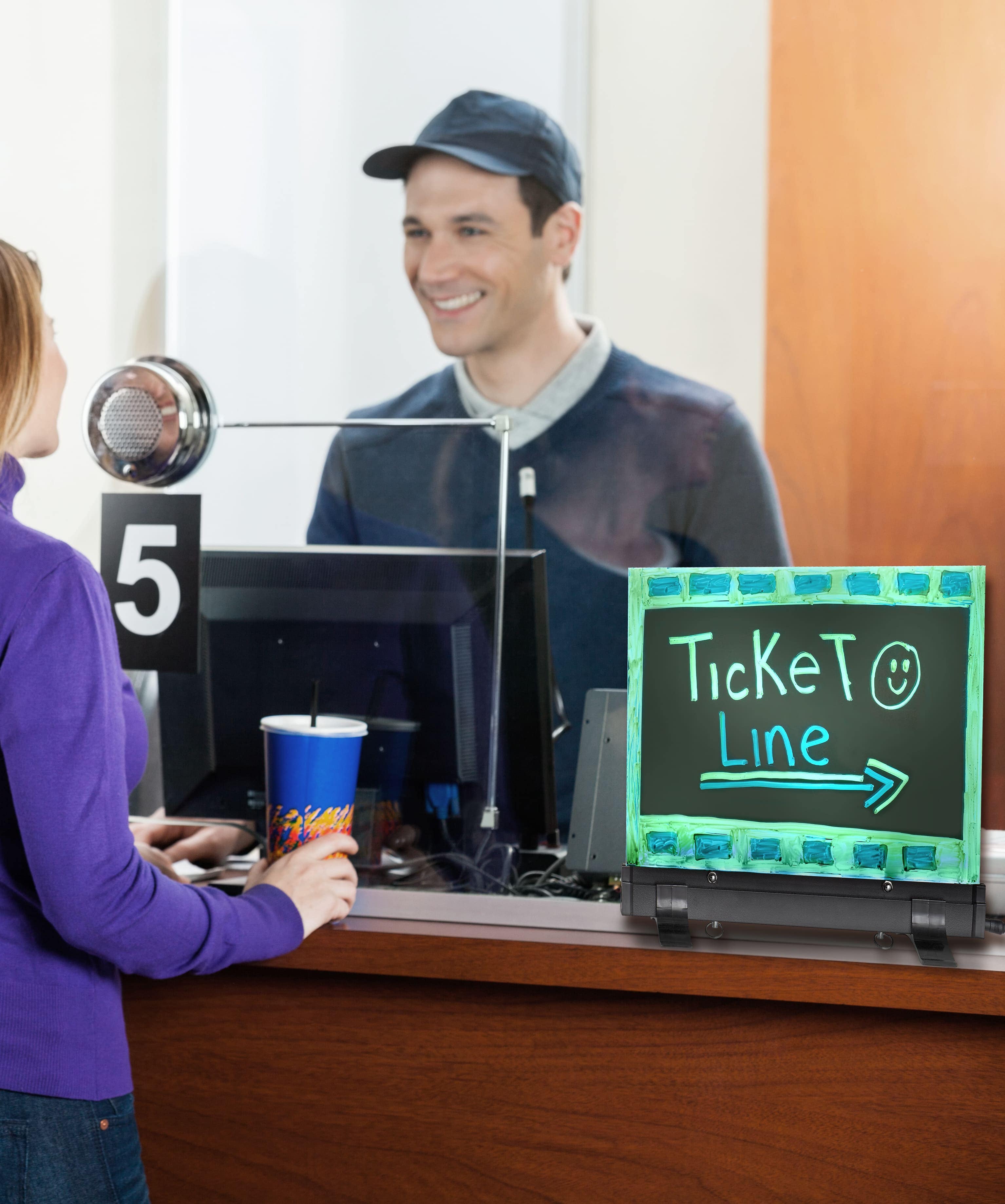 Alpine 496 LED Flashing Eraseable Message Board with Acrylic Writing Panel and Stand