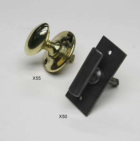 D. C. Mitchell X55 1A¼ Dia. Brass Thumb Turn Oval Knob